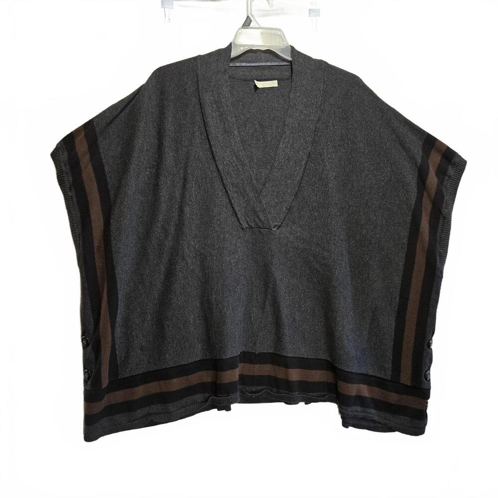 Hinge Nordstrom's Womens Oversized S/XS Heathered Knit V-Neck Poncho Boho Hippie